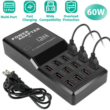 Multi 12 Port USB Charging Station Hub 60W