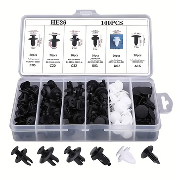 100-Piece Auto Fastener Clip Set